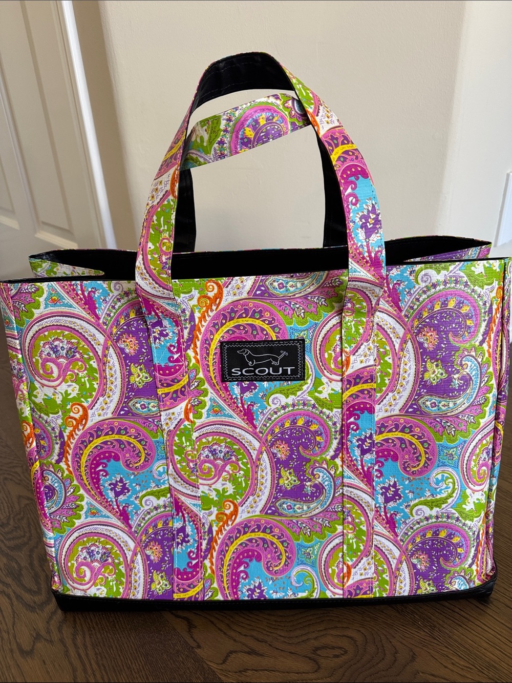 Scout Tote Bag in Purple, Pink, Turquoise & Green Paisley